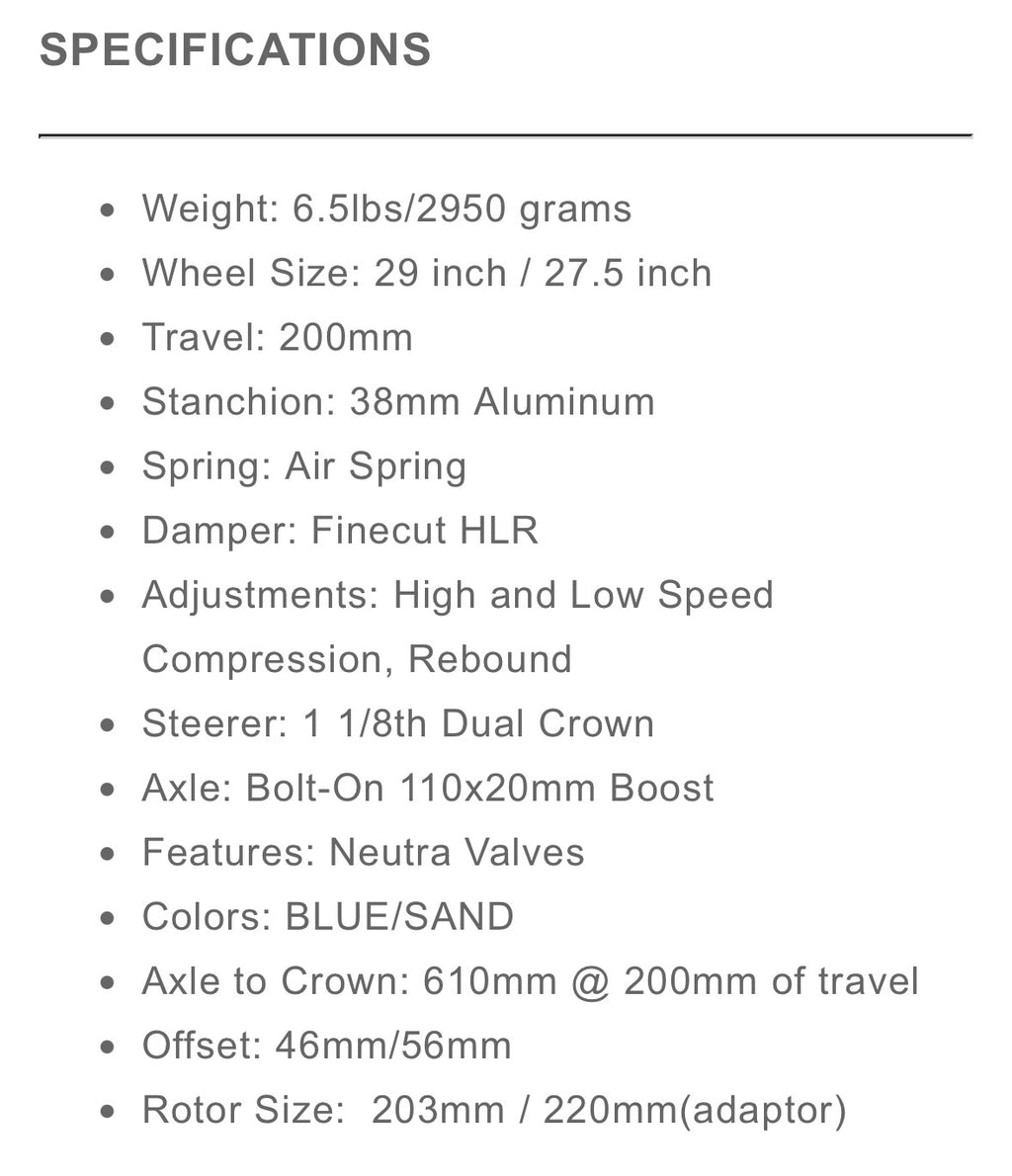 xfusion rv1 2027 downhill fork